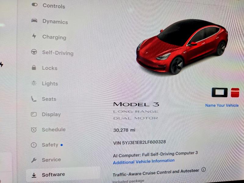 Photo 9 from auction – 2020 TESLA MODEL 3 with VIN 5YJ3E1EB2LF600328