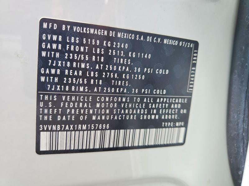 Photo 14 from auction – 2024 VOLKSWAGEN TIGUAN with VIN 3VVNB7AX1RM157696