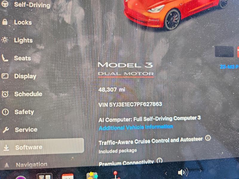 Photo 9 from auction – 2023 TESLA MODEL 3 with VIN 5YJ3E1EC7PF627863