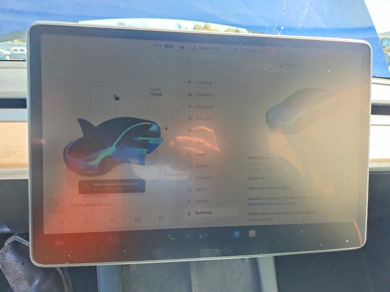 Photo 9 from auction – 2022 TESLA MODEL 3 with VIN 5YJ3E1EB2NF353833