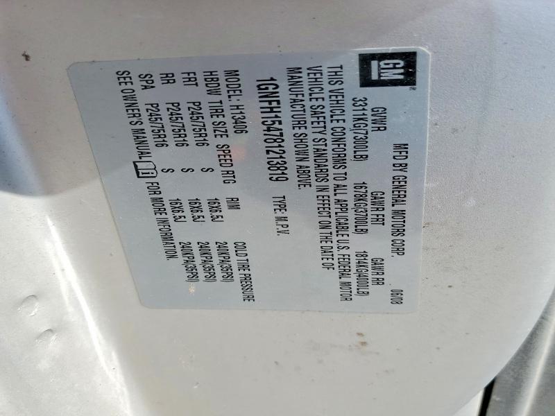 Photo 14 from auction – 2008 CHEVROLET EXPRESS G1500 with VIN 1GNFH154781213819