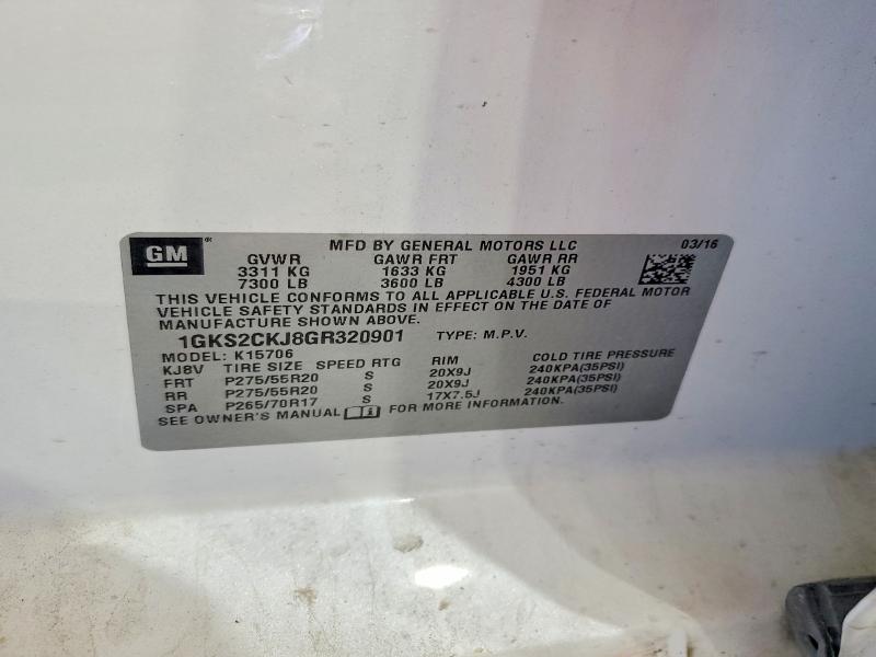 Photo 14 from auction – 2016 GMC YUKON with VIN 1GKS2CKJ8GR320901