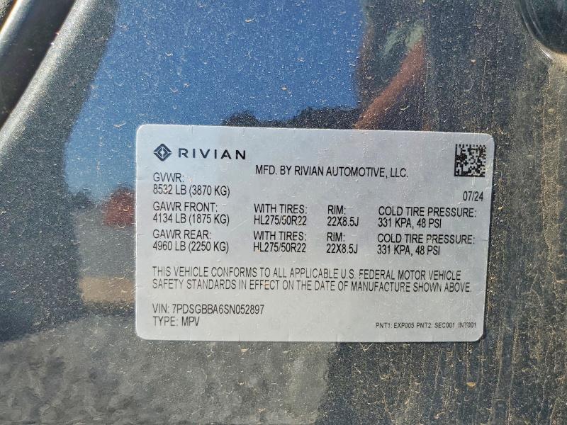 Photo 14 from auction – 2025 RIVIAN R1S with VIN 7PDSGBBA6SN052897