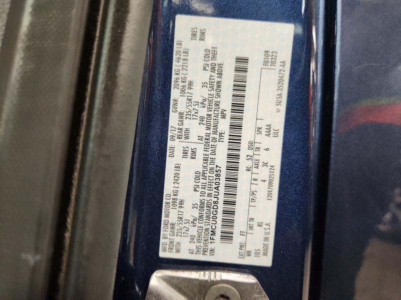Photo 14 from auction – 2018 FORD ESCAPE with VIN 1FMCU0GD8JUA03857