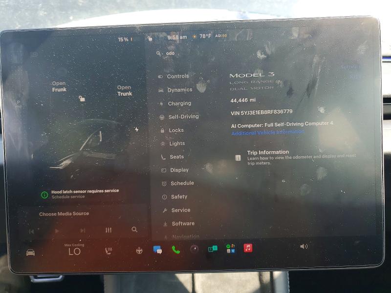 Photo 9 from auction – 2024 TESLA MODEL 3 with VIN 5YJ3E1EB8RF836779