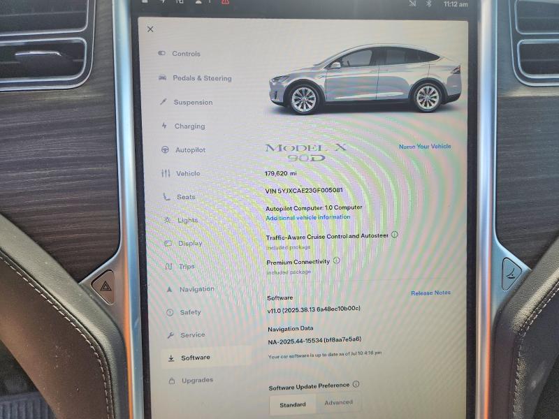 Photo 9 from auction – 2016 TESLA MODEL X with VIN 5YJXCAE23GF005081