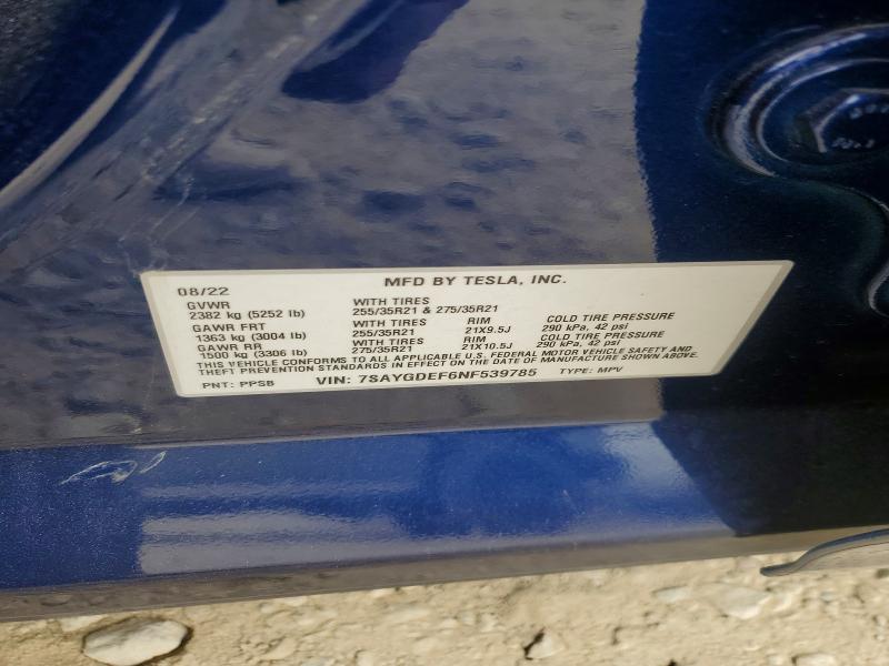 Photo 14 from auction – 2022 TESLA MODEL Y with VIN 7SAYGDEF6NF539785