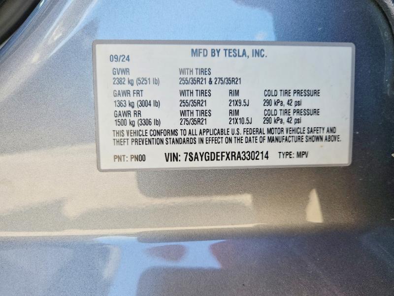 Foto 14 de la subasta – 2024 TESLA MODEL Y con VIN 7SAYGDEFXRA330214