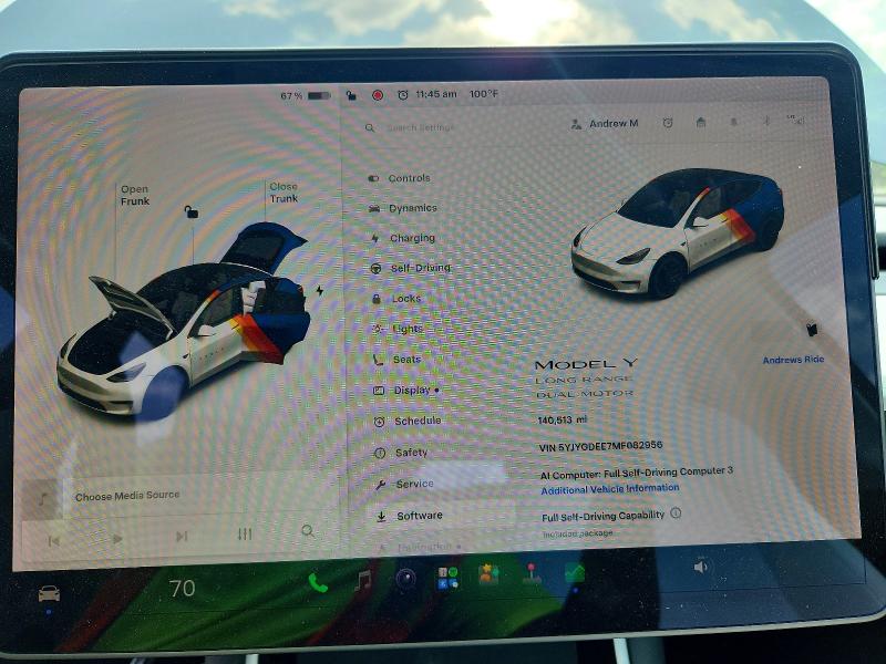 Photo 9 from auction – 2021 TESLA MODEL Y with VIN 5YJYGDEE7MF082956