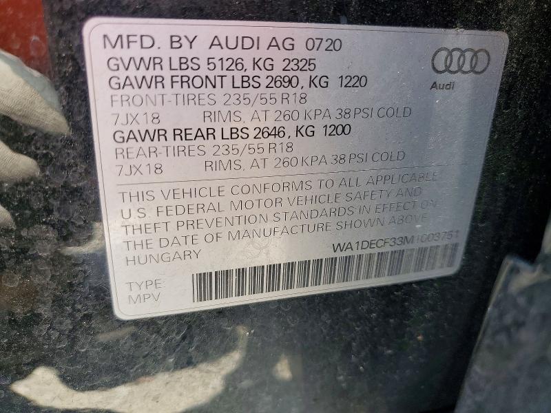 Photo 14 from auction – 2021 AUDI Q3 with VIN WA1DECF33M1003751