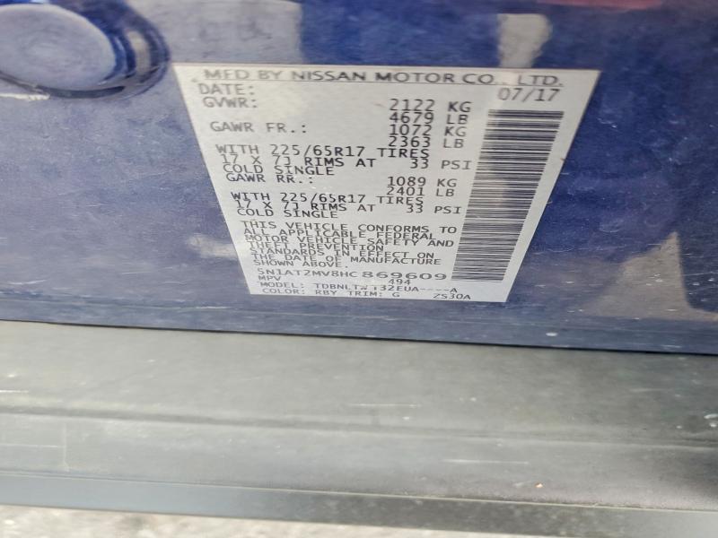 Photo 14 from auction – 2017 NISSAN ROGUE with VIN 5N1AT2MV8HC869609