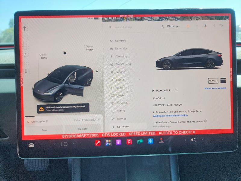 Photo 9 from auction – 2024 TESLA MODEL 3 with VIN 5YJ3E1EA6RF717605