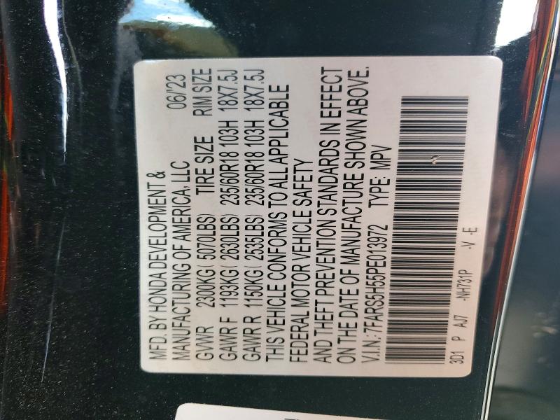 Photo 14 from auction – 2023 HONDA CR-V with VIN 7FARS5H55PE013972