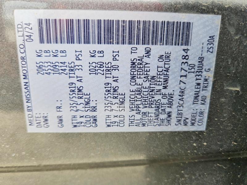 Photo 14 from auction – 2024 NISSAN ROGUE with VIN 5N1BT3CA4RC717384
