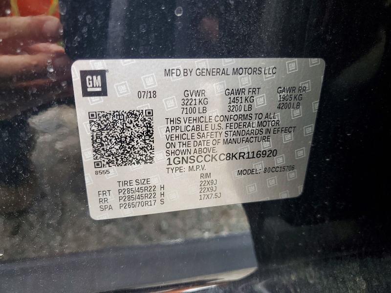 Photo 14 from auction – 2019 CHEVROLET TAHOE with VIN 1GNSCCKC8KR116920