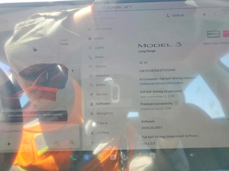 Photo 9 from auction – 2026 TESLA MODEL 3 with VIN 5YJ3E1EA3TF212449