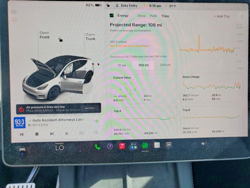 Photo 9 from auction – 2023 TESLA MODEL Y with VIN 7SAYGDEFXPF712887