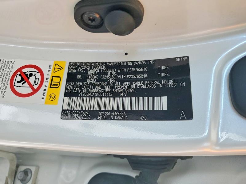 Photo 14 from auction – 2019 LEXUS RX 450H with VIN 2T2BGMCA1KC041113
