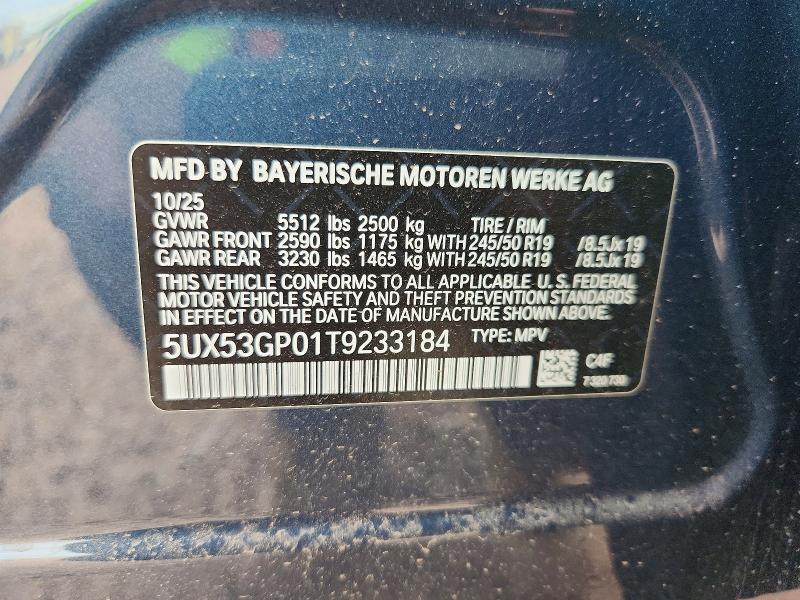 Photo 14 from auction – 2026 BMW X3 with VIN 5UX53GP01T9233184