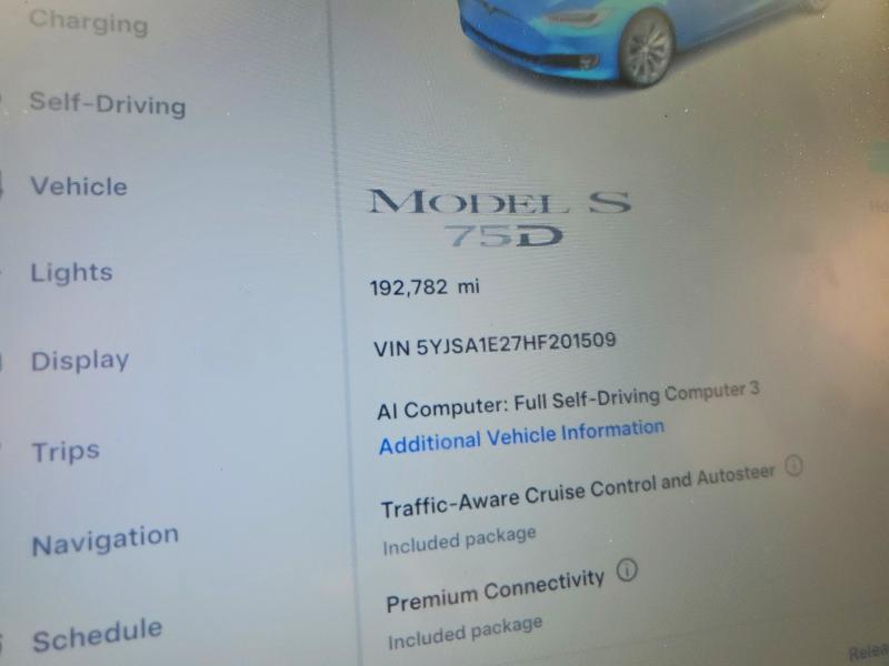Фото 9 с аукциона – 2017 TESLA MODEL S с VIN 5YJSA1E27HF201509