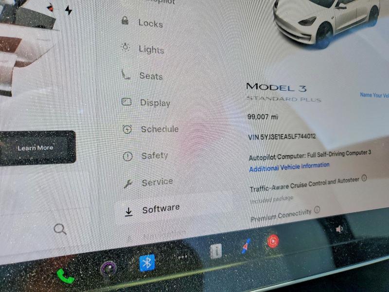 Photo 9 from auction – 2020 TESLA MODEL 3 with VIN 5YJ3E1EA5LF744012