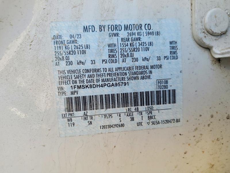 Photo 14 from auction – 2023 FORD EXPLORER with VIN 1FMSK8DH4PGA95791