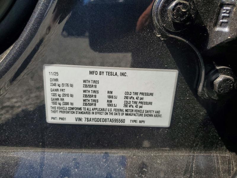 Foto 14 de la subasta – 2026 TESLA MODEL Y con VIN 7SAYGDED8TA595560