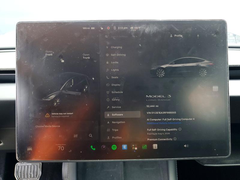 Photo 9 from auction – 2024 TESLA MODEL 3 with VIN 5YJ3E1EA3RF866005