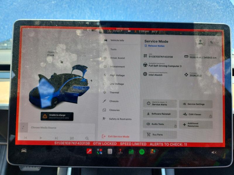 Photo 9 from auction – 2019 TESLA MODEL 3 with VIN 5YJ3E1EB7KF433138