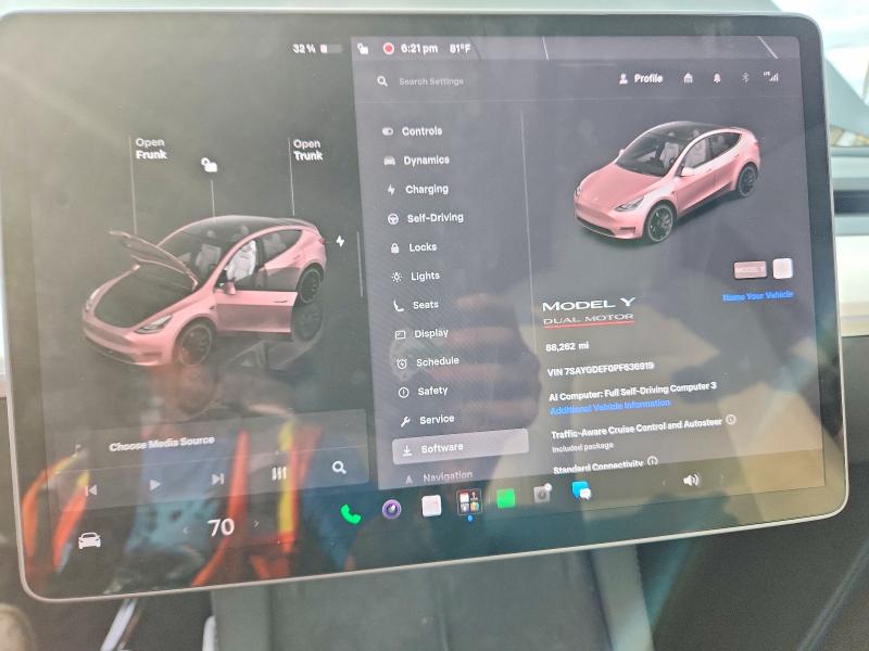 Photo 9 from auction – 2023 TESLA MODEL Y with VIN 7SAYGDEF0PF636919
