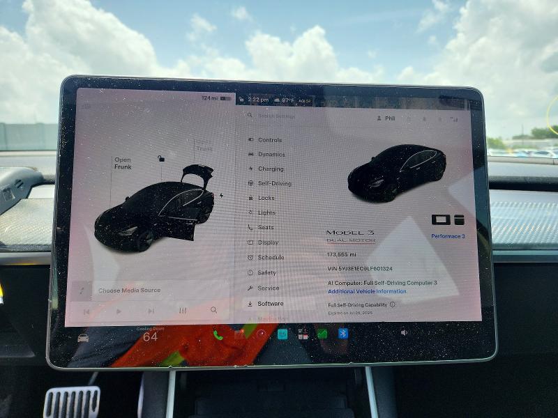 Photo 9 from auction – 2020 TESLA MODEL 3 with VIN 5YJ3E1EC9LF601324