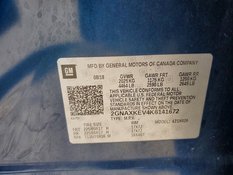 Photo 14 from auction – 2019 CHEVROLET EQUINOX with VIN 2GNAXKEV4K6141672