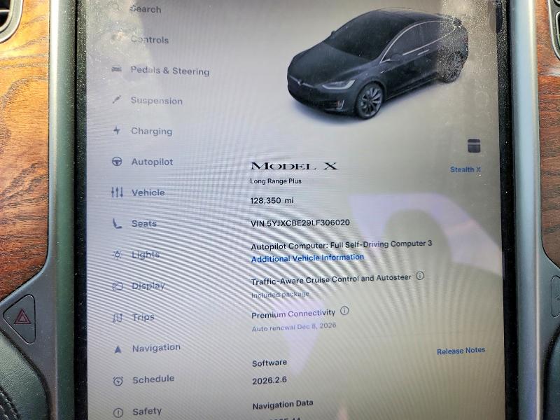 Photo 9 from auction – 2020 TESLA MODEL X with VIN 5YJXCBE29LF306020