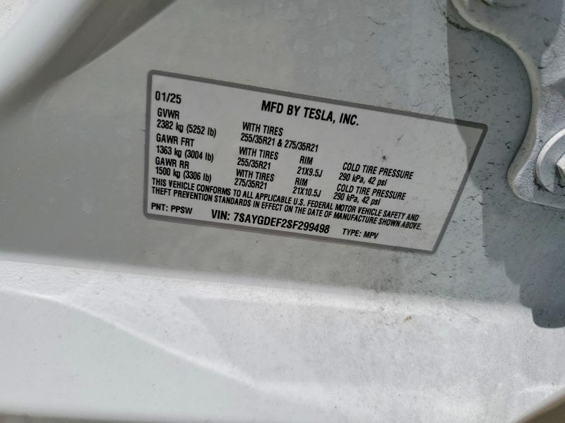 Photo 14 from auction – 2025 TESLA MODEL Y with VIN 7SAYGDEF2SF299498