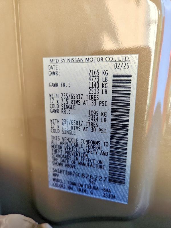Photo 14 from auction – 2025 NISSAN ROGUE with VIN 5N1BT3BB7SC826227
