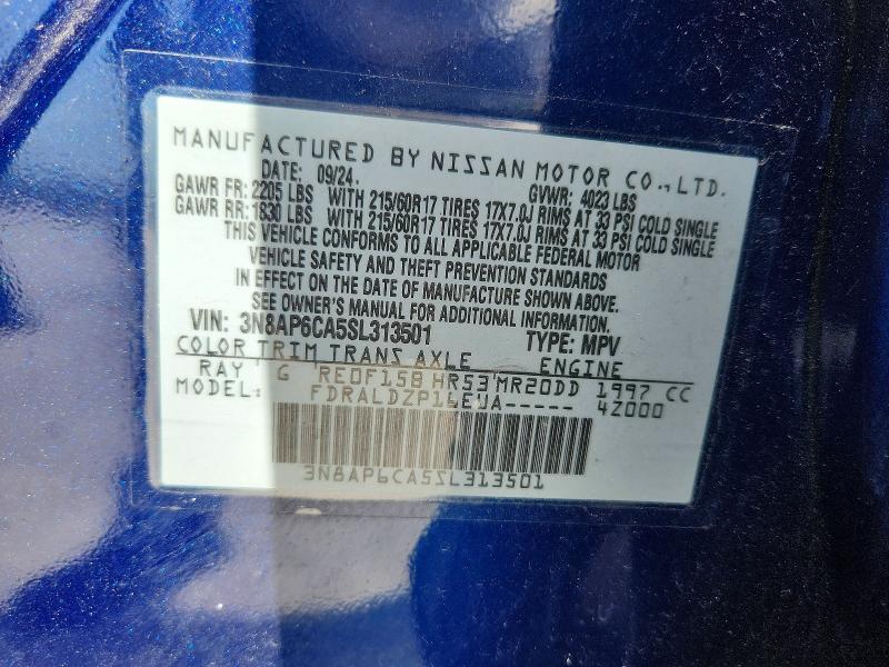 Photo 14 from auction – 2025 NISSAN KICKS with VIN 3N8AP6CA5SL313501