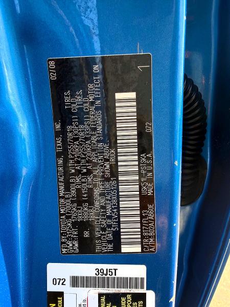 Photo 10 from auction – 2008 TOYOTA TUNDRA with VIN 5TFEV54138X051261