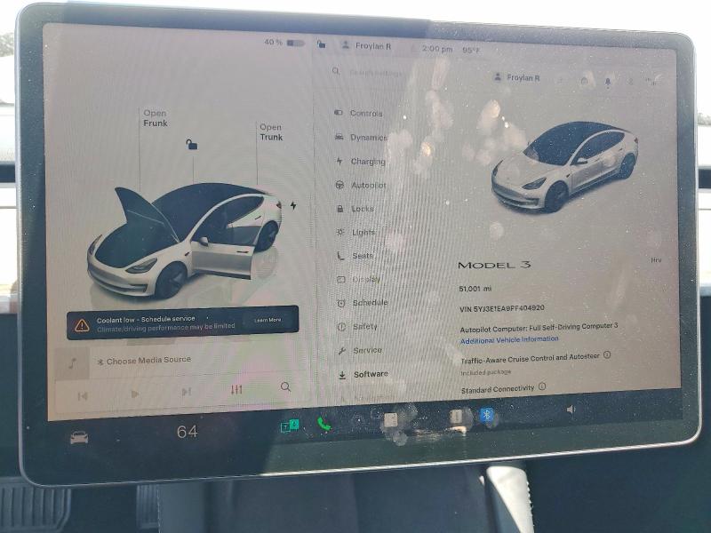 Photo 9 from auction – 2023 TESLA MODEL 3 with VIN 5YJ3E1EA9PF404920