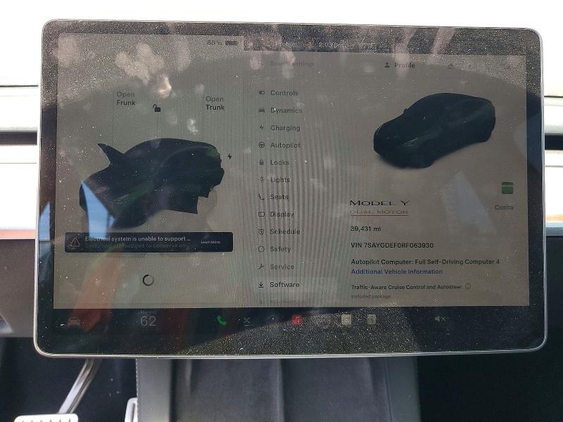Photo 9 from auction – 2024 TESLA MODEL Y with VIN 7SAYGDEF0RF063930