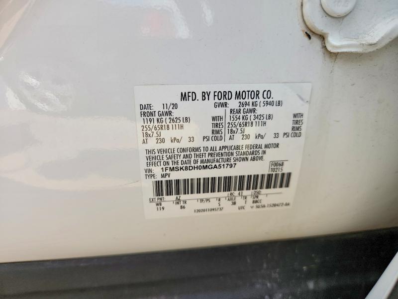Photo 14 from auction – 2021 FORD EXPLORER with VIN 1FMSK8DH0MGA51797