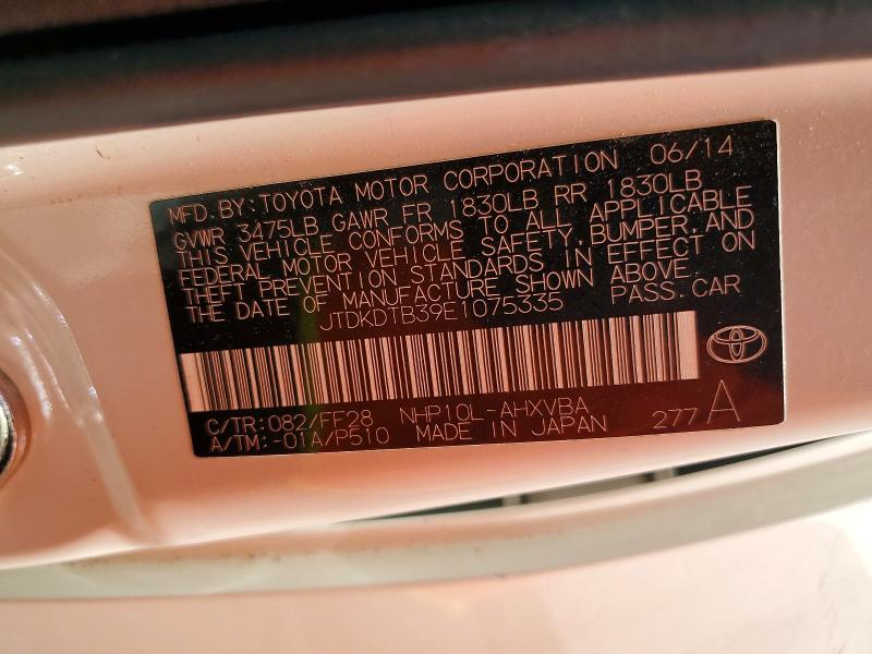Photo 14 from auction – 2014 TOYOTA PRIUS C with VIN JTDKDTB39E1075335
