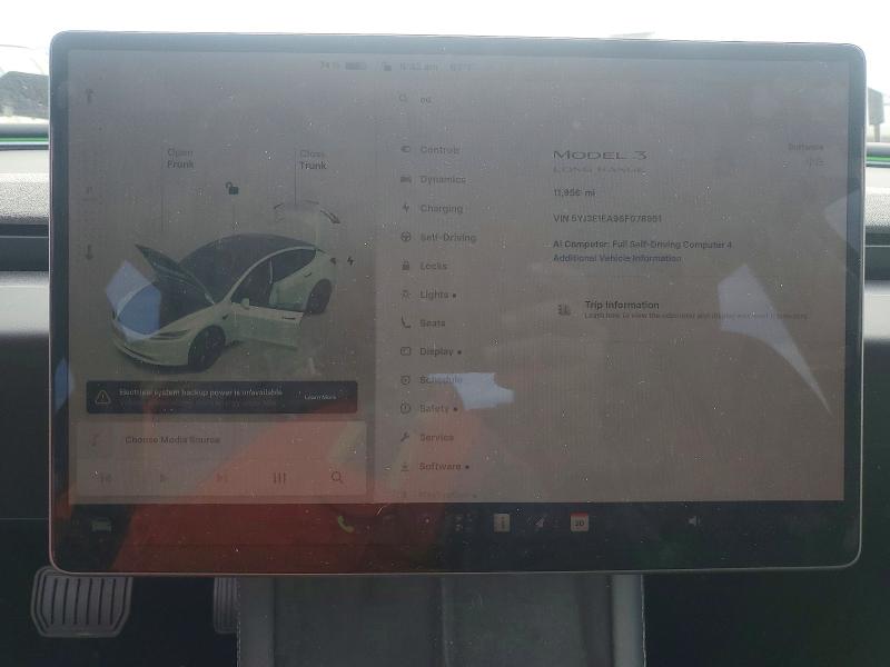 Photo 9 from auction – 2025 TESLA MODEL 3 with VIN 5YJ3E1EA9SF078951