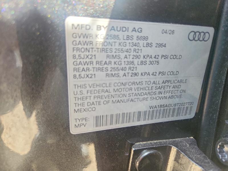 Photo 14 from auction – 2026 AUDI SQ5 with VIN WA1B5AGU8T2027720