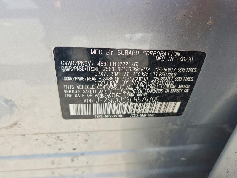 Photo 14 from auction – 2020 SUBARU FORESTER with VIN JF2SKAJC3LH579705