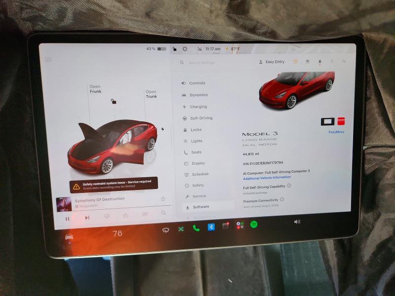 Photo 9 from auction – 2022 TESLA MODEL 3 with VIN 5YJ3E1EB2NF179794