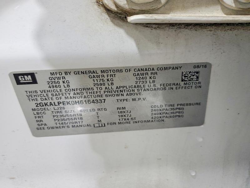Photo 14 from auction – 2017 GMC TERRAIN with VIN 2GKALPEK0H6164337