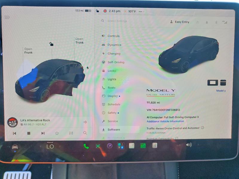 Photo 9 from auction – 2022 TESLA MODEL Y with VIN 7SAYGDEF0NF336813