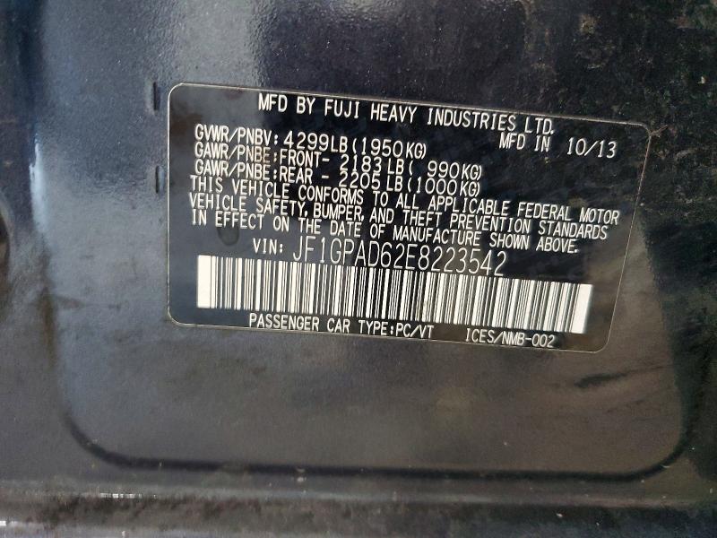 Photo 14 from auction – 2014 SUBARU IMPREZA with VIN JF1GPAD62E8223542