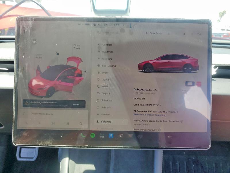 Photo 9 from auction – 2025 TESLA MODEL 3 with VIN 5YJ3E1EA3SF057433