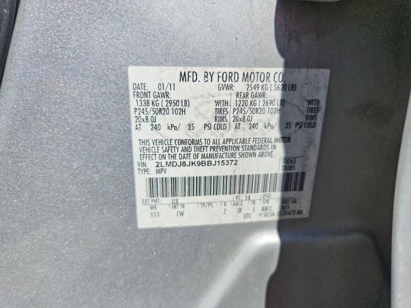 Photo 14 from auction – 2011 LINCOLN MKX with VIN 2LMDJ8JK9BBJ15372
